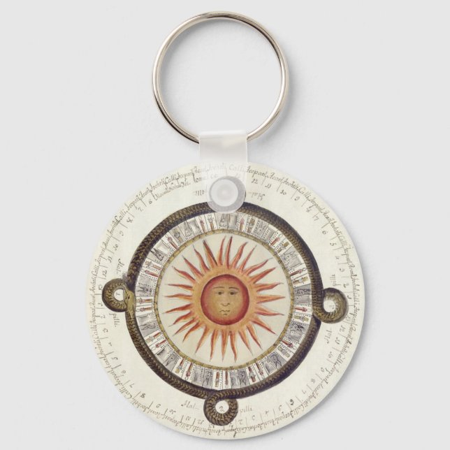 Porte-clés Pierre solaire aztèque (Recto)