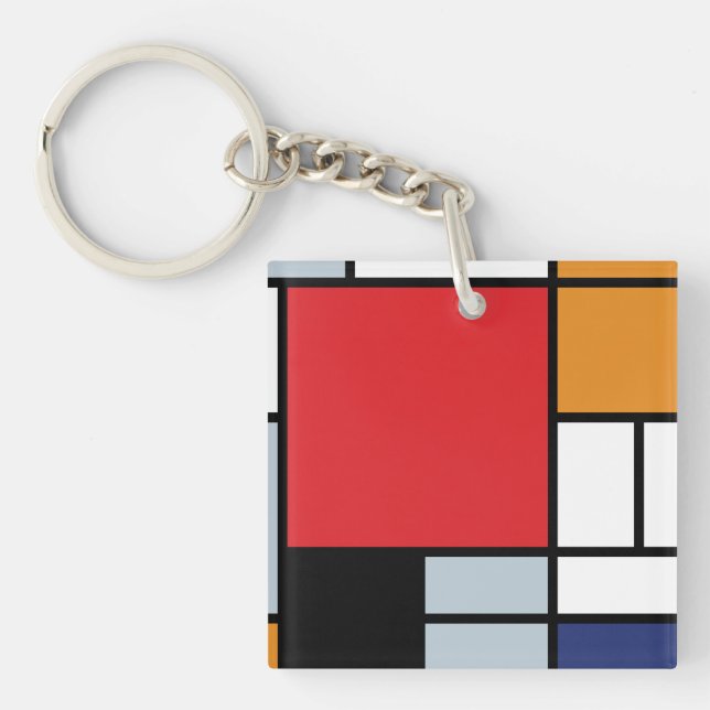 Porte-clés Piet Mondrian - Composition avec grand plan rouge (Devant)