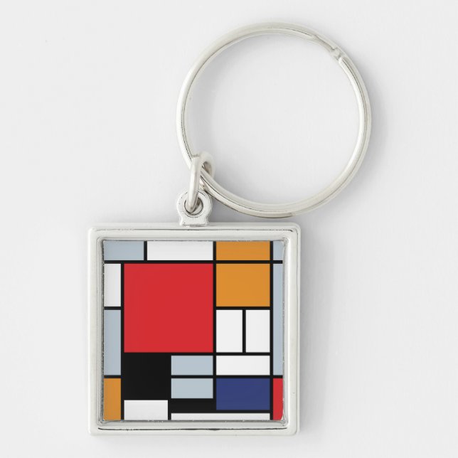Porte-clés Piet Mondrian - Composition avec un grand plan rou (Devant)