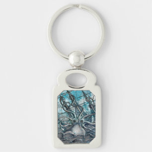 Porte-clés Pieuvre géante Mer Bleue Monstre Voilier