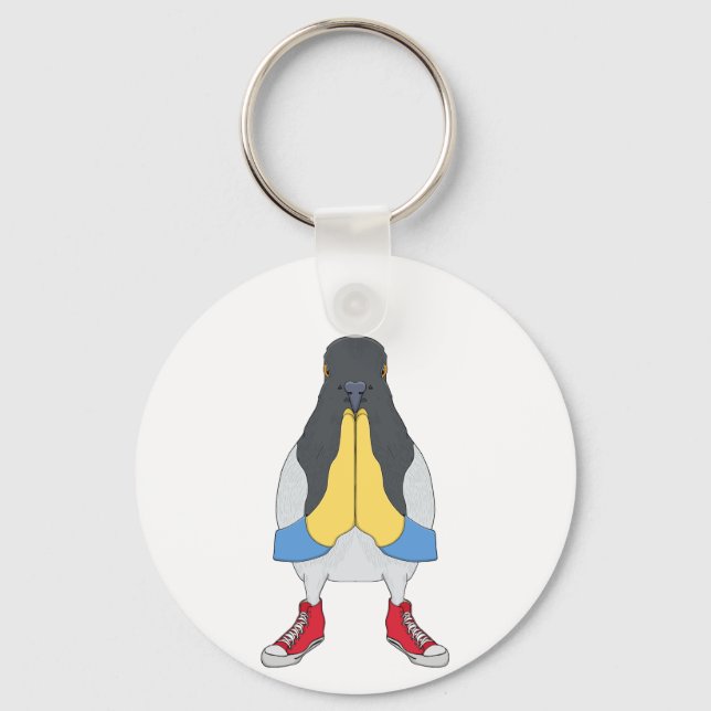 Porte-clés Pigeon avec chaussures (Recto)