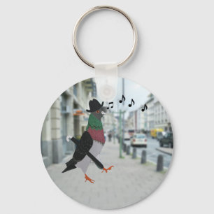 Porte-clés Pigeon Dans La Ville Drôle