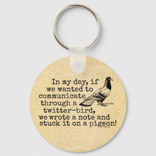 Porte-clés Pigeon drôle d'oiseau de gazouillement de