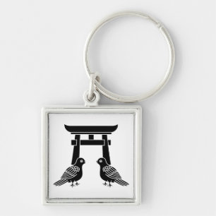 Porte-clés Pigeons face aux Torii