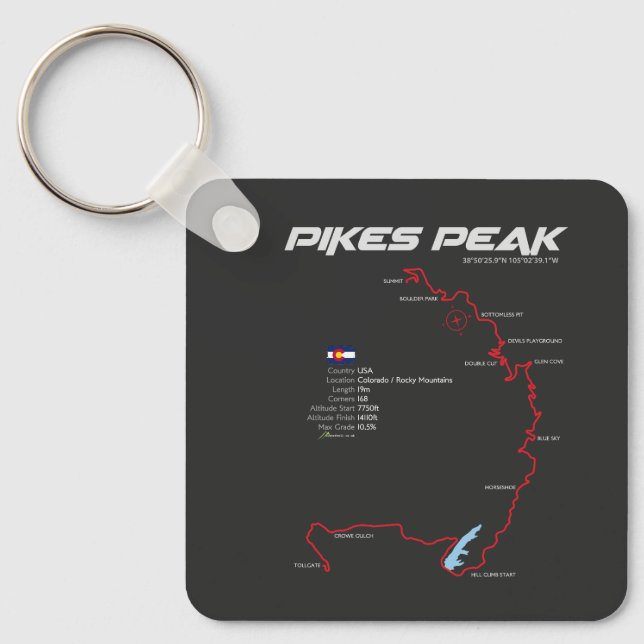Porte-clés Pikes Peak Colorado USA Route 01 (Recto)