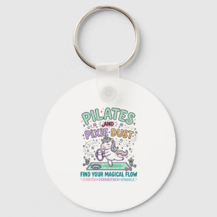 Porte-clés Pilates de licorne et poussière de pixie typograph