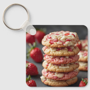 Porte-clés Pile De Biscuits Aux Pépites De Chocolat Blanc Et