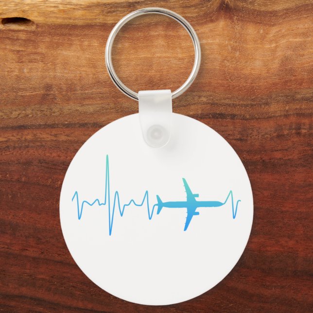 Porte-clés Pilote rétro-rétro-battement d'avion fréquence Vin (Recto)