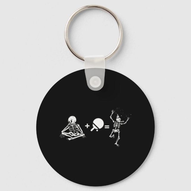 Porte-clés Ping-pong amusant avec squelette et ping-pong (Recto)