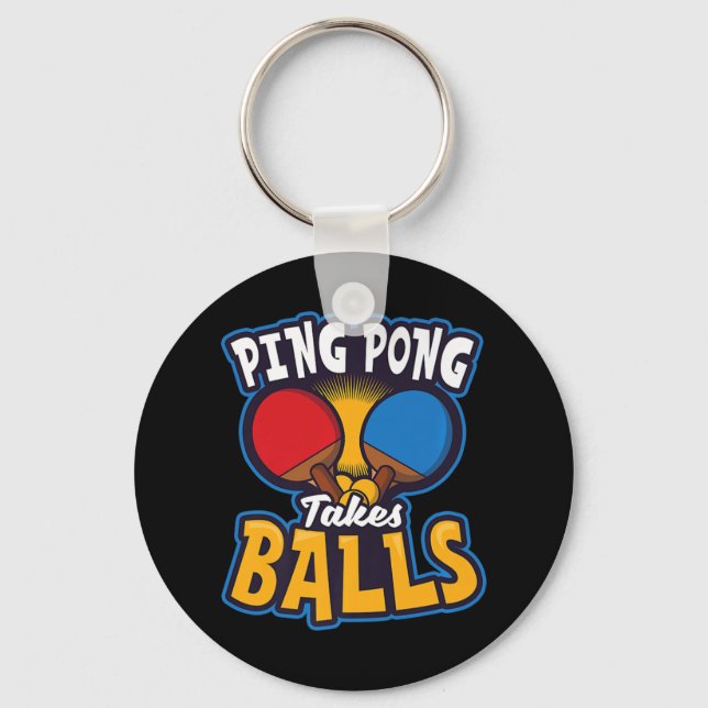Porte-clés Ping Pong prend des balles Design Table Tennis (Recto)