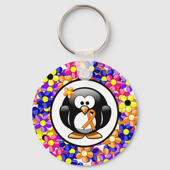 Porte-clés Pingouin à ruban pour la sensibilisation à l'orang (Recto)