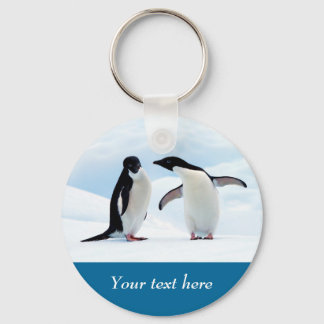 Porte-clés Pingouin Antarctique sur glace texte personnalisé