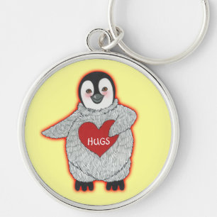Porte-clés Pingouin avec des étreintes de coeur