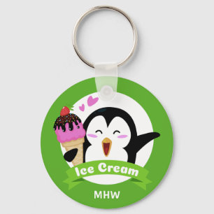 Porte-clés Pingouin crème glacée personnalisé porte - clés mo