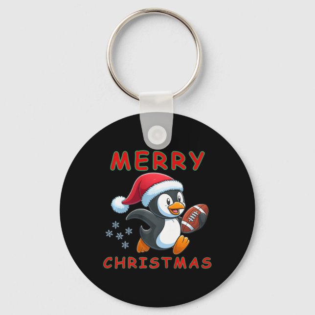 Porte-clés Pingouin de football de Noël (Recto)
