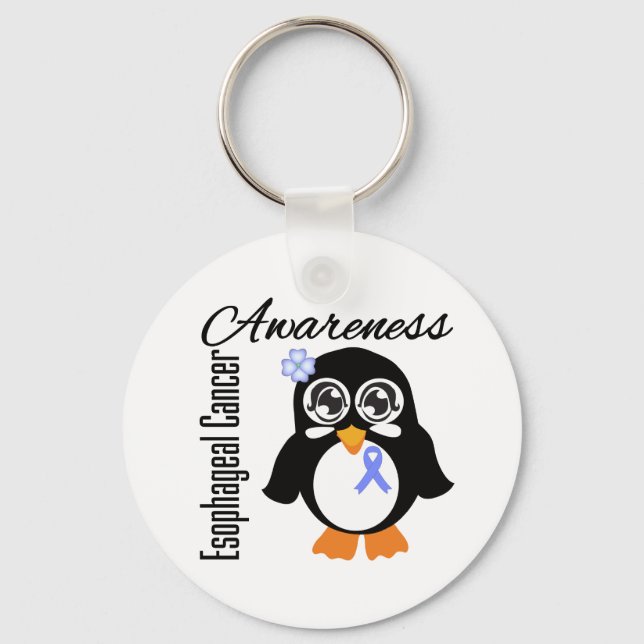 Porte-clés Pingouin de sensibilisation au cancer de l'oesopha (Recto)