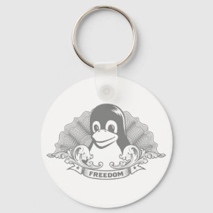 Porte-clés Pingouin de Tux - (Linux, Open Source, Copyleft,