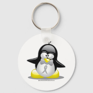 Porte-clés Pingouin gris/argenté de ruban
