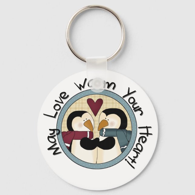 Porte-clés Pingouin Love T-shirts et cadeaux de vacances (Recto)
