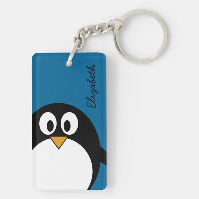 Porte-clés pingouin mignon de bande dessinée avec l'arrière - (Dos)