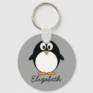 Porte-clés Pingouin mignon de bande dessinée avec l'arrière
