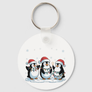 Porte-clés Pingouin mignon portant le chapeau de Noël Xmas Pi