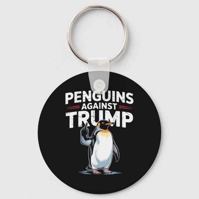 Porte-clés Pingouin palmes vers le haut résiste aux pingouins (Recto)