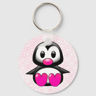 Porte-clés Pingouin rose mignon