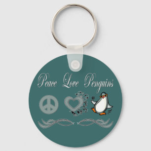 Porte-clés Pingouins Peace Love