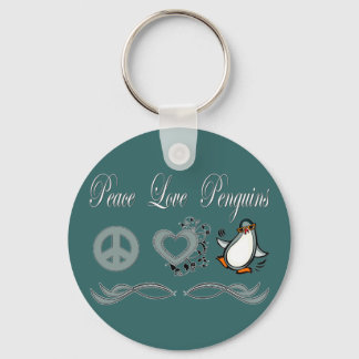 Porte-clés Pingouins Peace Love
