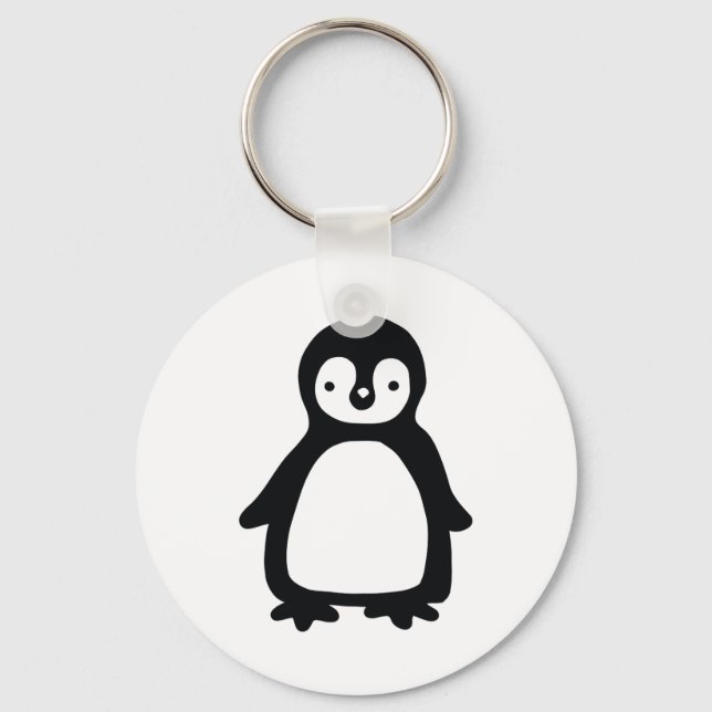 Porte-clés Pinguin noir et blanc simple (Recto)