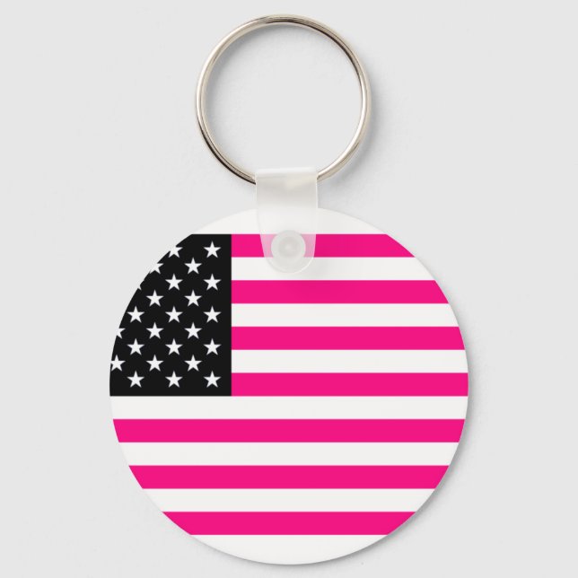 Porte-clés pink american flag (Recto)