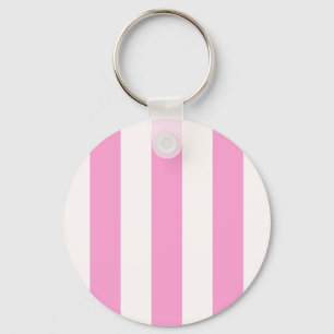Porte-clés Pink and White Extra Large Stripe
