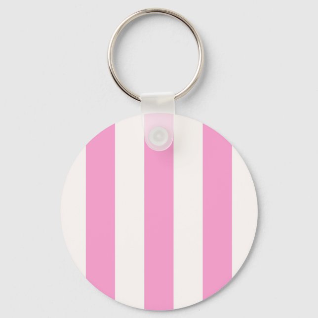 Porte-clés Pink and White Extra Large Stripe (Recto)