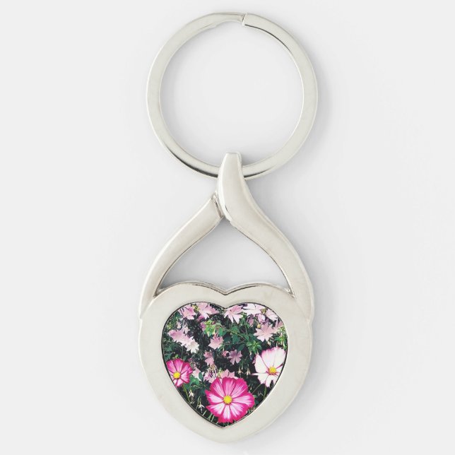 Porte-clés Pink and white flowers (Devant)