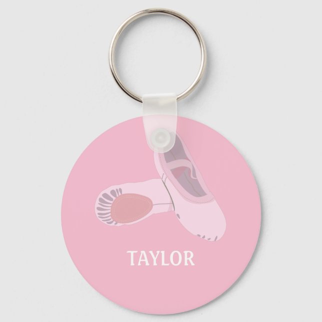 Porte-clés Pink Ballet Shoes Personalized (Recto)