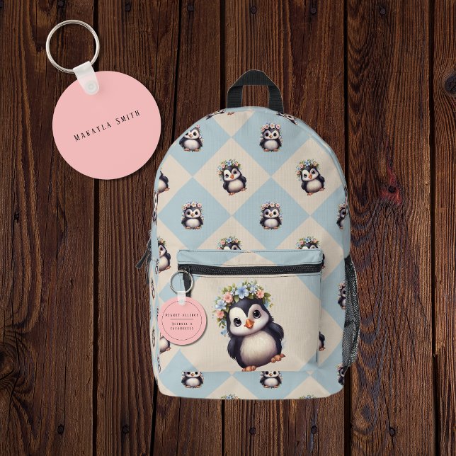 Porte-clés Pink Bilingue Alerte d'allergie aux arachides Espa (Bilingual Peanut allergy warning keychain. custom name & text. Multilingual Project)