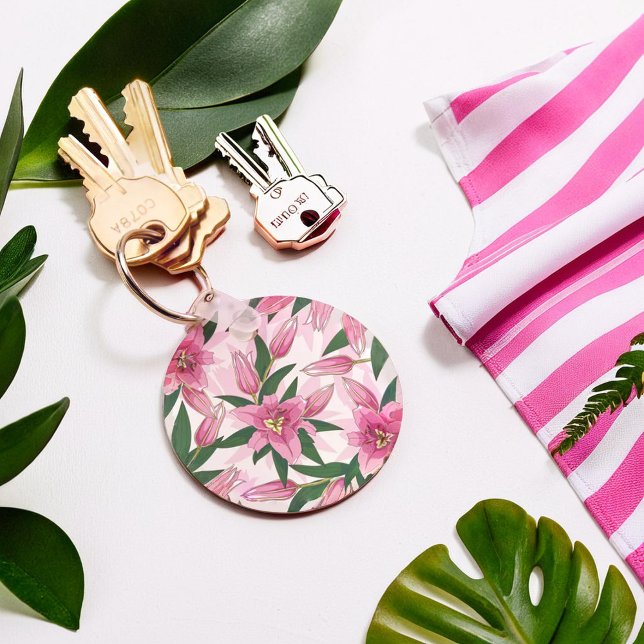 Porte-clés Pink Blooming Lily (Pink Blooming Lily Keychain)