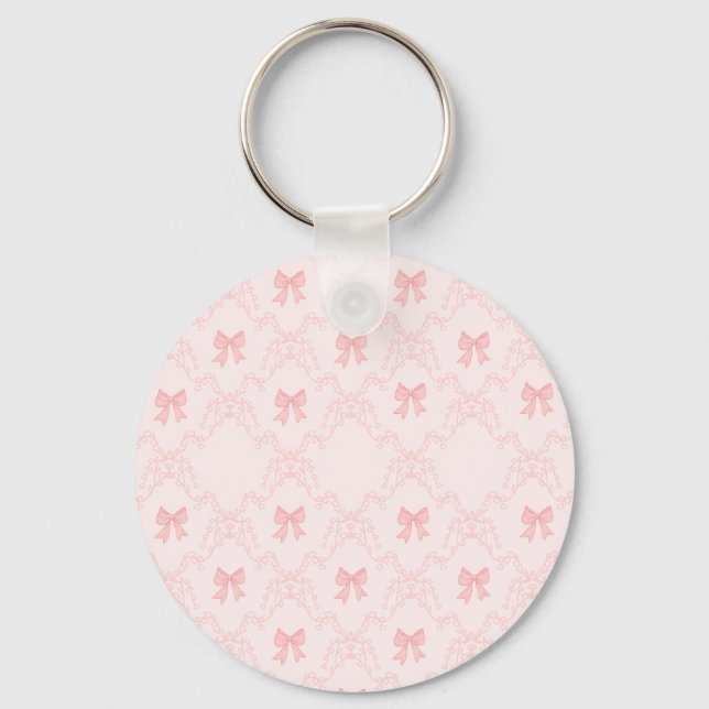 Porte-clés Pink Bow Aesthetic Notebook – Cute & Feminine (Recto)