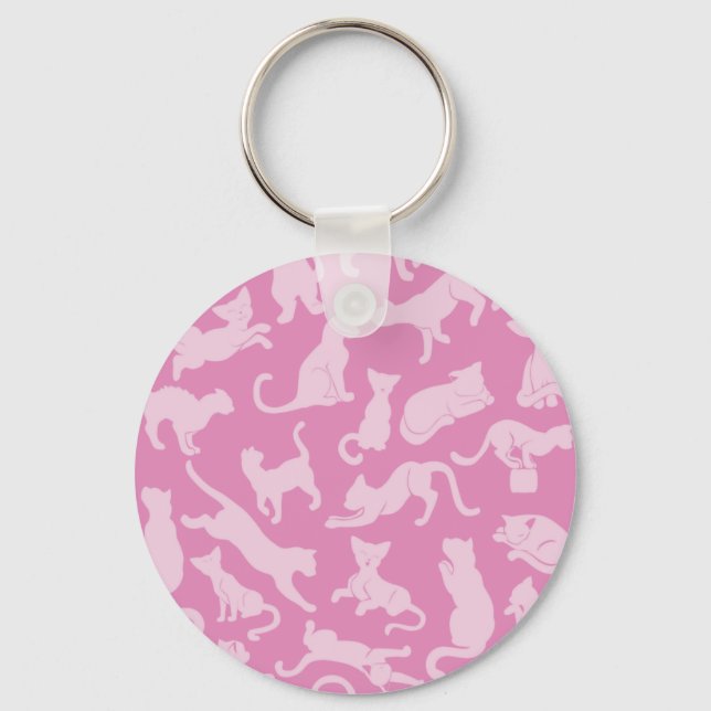 Porte-clés Pink Cat Pattern (Recto)