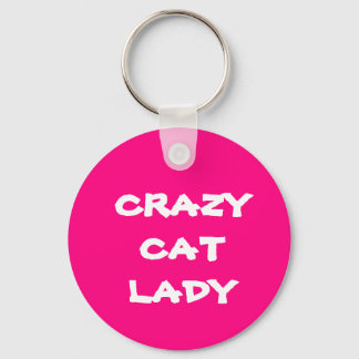 Porte-clés Pink Crazy Cat Lady Porte - clé