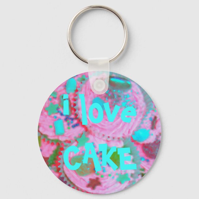 Porte-clés Pink Cupcakes 'i love CAKE' keychain (Recto)