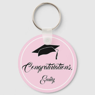 Porte-clés Pink Félicitations Graduation Cap
