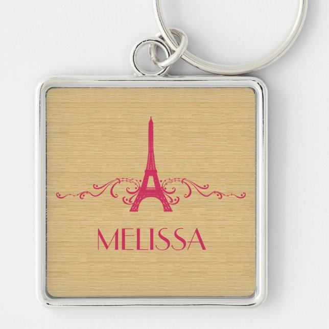 Porte-clés Pink French Flourish Premium Keychain (Devant)