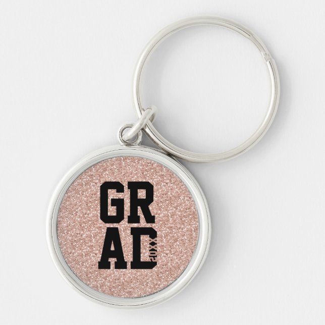 Porte-clés Pink Glitter Class of Graduation Keepsake Key Keyc (Devant)