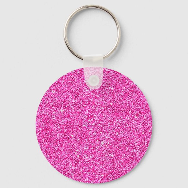 Porte-clés Pink Glitter Look Elegant Blank Custom Template (Recto)