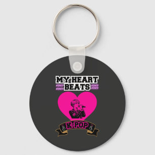 Porte-clés Pink Heart Idol chanter KPop Music Love Design