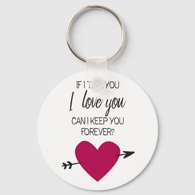 Porte-clés Pink heart Romantic quote Valentine (Recto)