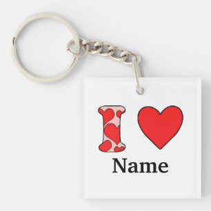 Porte-clés Pink i love costomized