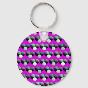 Porte-clés Pink Lawn Bowls Pattern, Key Ring